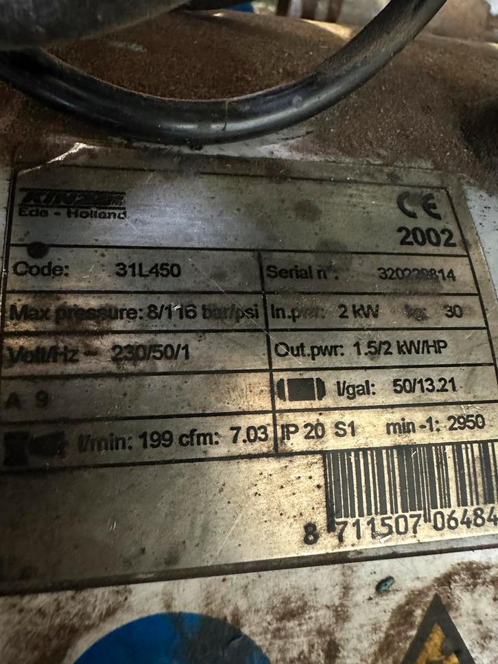 Air Power Compressor - 50L Tank, Doe-het-zelf en Verbouw, Compressors, Gebruikt, 6 tot 10 bar, 25 tot 100 liter, Minder dan 200 liter/min
