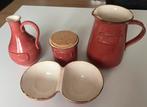 Een Italianse  handgemaakte geglazuurde keramische set, Antiek en Kunst, Antiek | Keramiek en Aardewerk, Ophalen of Verzenden