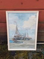 Katwijk M. J. Honing 1882 -1970 bomschuit op het strand., Ophalen