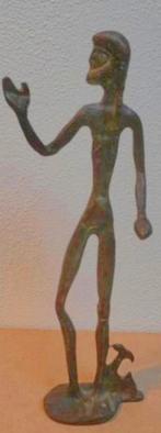 Bronzen beeld van manfiguur oudheid, Antiek en Kunst, Ophalen of Verzenden