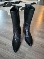ViaVai Zwarte Leren Laarzen, Zwart, Lage of Enkellaarzen, Ophalen of Verzenden, Zo goed als nieuw
