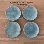4 Groene turquoise schoteltjes 8,6 cm, Ophalen of Verzenden, Huis en Inrichting