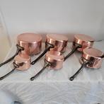 Made in france 6 Dikwandige koperen horeca pannen 12 kilo !!, Ophalen of Verzenden, Gebruikt, Overige materialen, Koekenpan of Braadpan