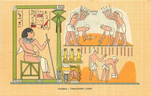 (381-210-043) Thebes Thrashing Corn, Verzamelen, Ansichtkaarten | Buitenland, Verzenden