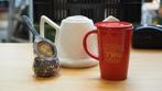 14. TWG Theepot, mok rood en theefilter, Ophalen, TWG, TWG, Zo goed als nieuw