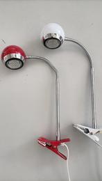 Set retro klem lampjes bureaulamp bol jaren 60 design, Ophalen of Verzenden, Zo goed als nieuw, Retro, Minder dan 50 cm