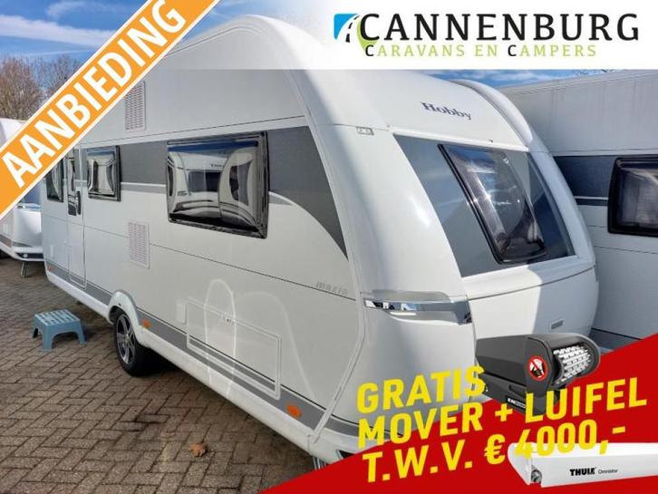 Hobby Maxia 495 UL SHOW 1 november, Caravans en Kamperen, Caravans, tot en met 4, 1250 - 1500 kg, Rondzit, Hobby, 2 aparte bedden