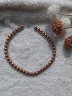 Prachtige parelcollier champagne, Ophalen of Verzenden, Nieuw, Beige, Overige materialen