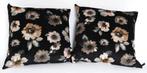 2 CLAUDI kussens (zwarte basiskleur met bloemmotief), Ophalen, Zo goed als nieuw, Zwart, Vierkant