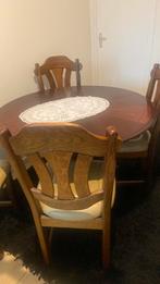 Stoelen van leer en eik hout, Ophalen, Zo goed als nieuw, Bruin, Hout