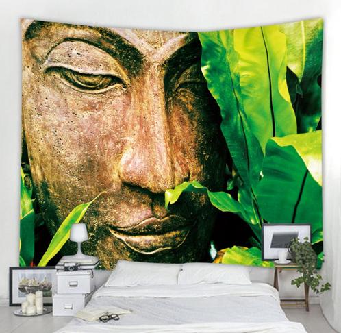 Boeddha Beeld Bladeren Wandkleed / Muurkleed Kleed Buddha, Huis en Inrichting, Stoffering | Tapijten en Kleden, Nieuw, Rechthoekig