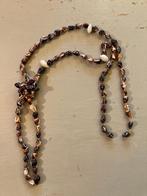 Vintage schelpenketting retro ketting boho hippie festival, Ophalen of Verzenden, Zo goed als nieuw, Bruin, Overige materialen