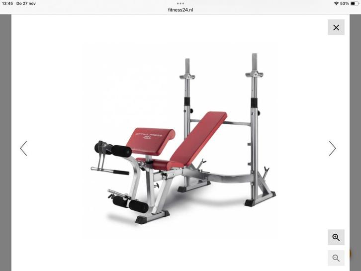 Bijna nieuwe fitnessbank van BH Optima., Sport en Fitness, Fitnessmaterialen, Zo goed als nieuw, Fitnessbank, Armen, Benen, Borst