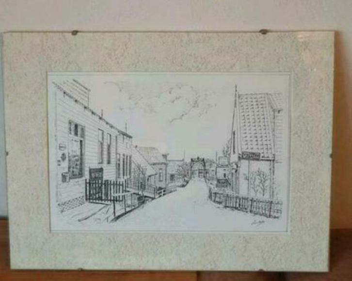 Prent Luc Rijks Westzaan Weelbrug Zuideinde J.J Allanstraat, Antiek en Kunst, Kunst | Litho's en Zeefdrukken, Ophalen