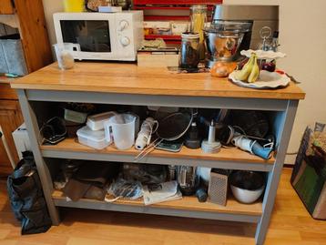 Keukeneiland hout/grijs beschikbaar voor biedingen