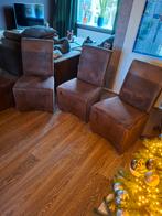 Eetkamerstoelen 6x, Huis en Inrichting, Stoelen, Ophalen, Gebruikt, Bruin, Leer