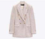 Zara Lange Double Breasted Blazer jack NIEUW S beige-roze, Nieuw, Ophalen of Verzenden, H, Jasje