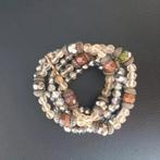 Armband met kraaltjes, Ophalen of Verzenden, Zo goed als nieuw, Bruin, Kunststof of Plastic