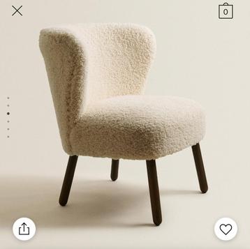 NIEUW Zara Home lounge stoel fauteuil teddy bouclé armchair