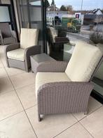 Mooie wicker Tuinmeubelset - 4 Fauteuils & 2 Tafels + Hoezen, Tuin en Terras, Tuinstoelen, Ophalen, Verstelbaar, Zo goed als nieuw