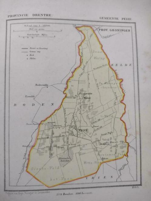 21 / Peize/ Horst / Peizerwolde / Litho 1865  Kuyper  DR, Antiek en Kunst, Kunst | Litho's en Zeefdrukken, Ophalen of Verzenden