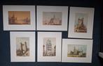 6 aquarellen ( drukwerk) van Maastrichtse monumenten., Antiek en Kunst, Kunst | Tekeningen en Foto's, Ophalen of Verzenden