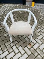 Leuke witte houten stoel met stoffen zitting, Ophalen, Wit, Zo goed als nieuw, Eén