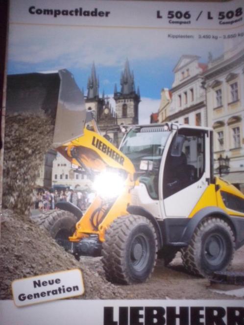 2x Liebherr brochures/folders: Compactlader + Mobilbagger, Boeken, Auto's | Folders en Tijdschriften, Zo goed als nieuw, Ophalen of Verzenden