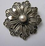 Van het MMA - Zware sterling zilver vintage broche / hanger, Ophalen, Zo goed als nieuw, Met parel, Zilver