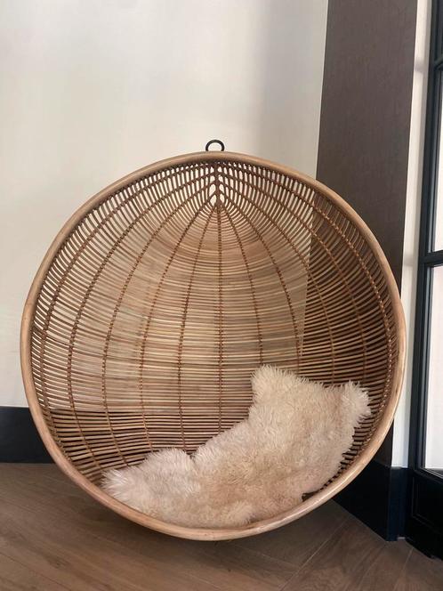 HK LIVING Hangei Hangstoel / BAL, Huis en Inrichting, Stoelen, Zo goed als nieuw, Eén, Riet of Rotan, Bruin, Ophalen of Verzenden