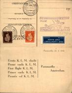 Suriname - 1e Vlucht - KLM - 1949, Ophalen of Verzenden, Briefkaart