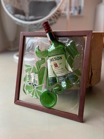 Gebroken fles Jameson epoxy kunstwerk beschikbaar voor biedingen