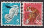 Zwitserland 1966 Pro Juventute eekhoorn vos, Verzenden, Gestempeld