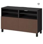 Ikea Besta TV Meubel - Zwartbruin Eiken Björköviken, Ophalen, Gebruikt, 100 tot 150 cm, Eikenhout