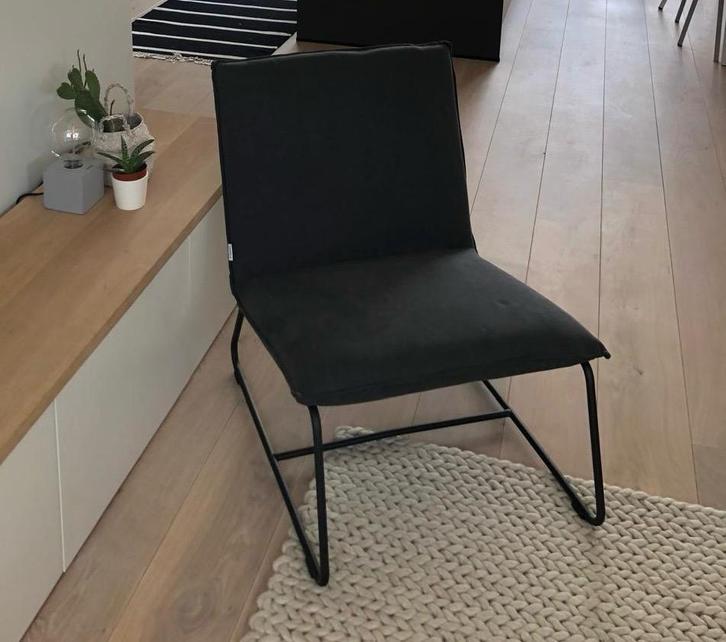 Fauteuil donkergrijs, merk Loods 5, Huis en Inrichting, Fauteuils, Zo goed als nieuw, Stof, 50 tot 75 cm, 75 tot 100 cm, Ophalen