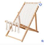 Nieuwe macrame strandstoel €17.50, Tuin en Terras, Ophalen, Nieuw, Hout, Inklapbaar