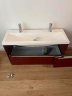 Wijnrood Bauhaus Badkamermeubel + Nieuwe Kranen, Ophalen, Gebruikt, Overige typen, 50 tot 100 cm