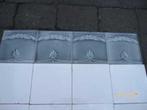 9 Art nouveau wandtegels warme tint grijs in relief 135 cm, Antiek en Kunst, Antiek | Wandborden en Tegels, Ophalen