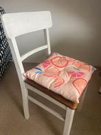 Vintage Stoel met Fruitkussen, Gebruikt, Wit, Ophalen of Verzenden, Eén