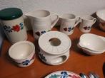 Oud boerenbont broodschaal pagikom potje kan theelichtje, Antiek en Kunst, Antiek | Servies los, Ophalen of Verzenden