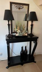 Giessenburg Zwarte houten sidetable console solide kwaliteit, Huis en Inrichting, Ophalen, 100 tot 150 cm, Zo goed als nieuw, Rechthoekig