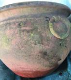 oud Hollandse roze terracotta 1678 bloempot verweerd uniek, Tuin en Terras, Gebruikt, 40 cm of meer, Rond, Minder dan 40 cm