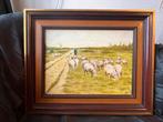 Schilderij “Grazende schapen met herder”, Ophalen of Verzenden