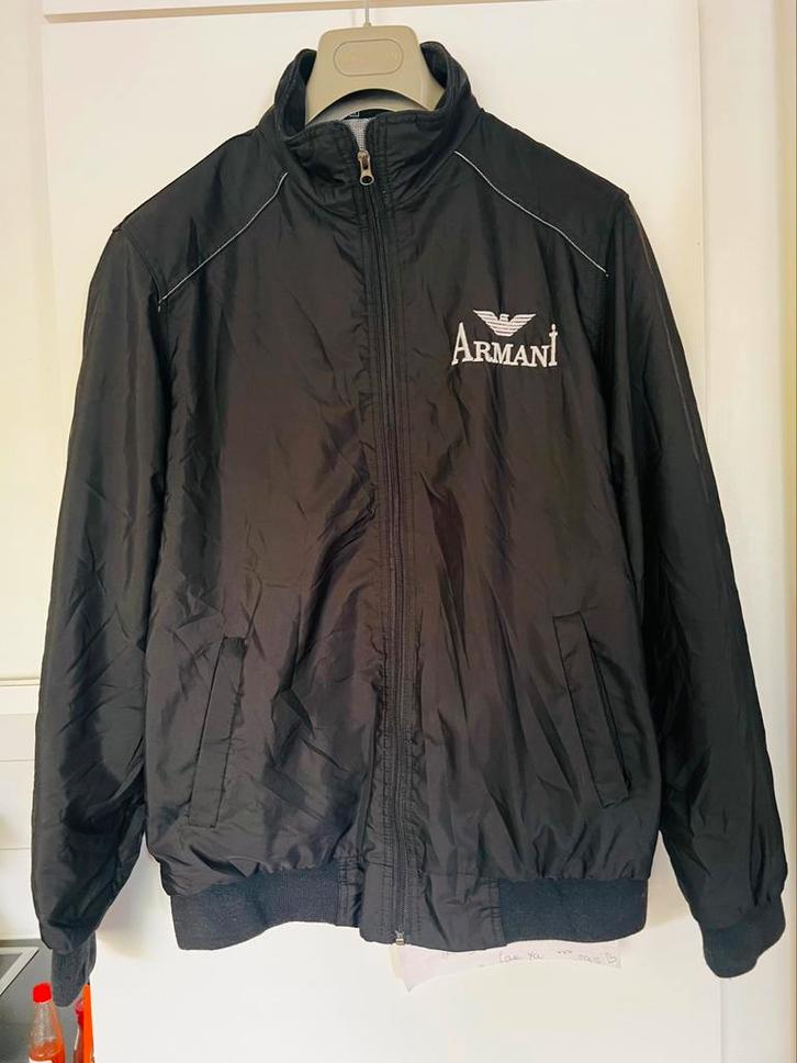 Armani windjack, Kleding | Heren, Jassen | Zomer, Gedragen, Maat 52/54 (L), Zwart, Verzenden
