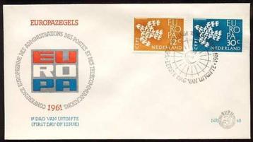 Nederland FDC E48 Zonder Adres, Europazegels 1961 beschikbaar voor biedingen