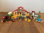 Playmobil manege 4190, paardenwasplaats 6929 en trailer 4189, Ophalen of Verzenden, Gebruikt