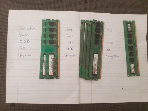 ddr2 pc2 ram 1gb 667 533 Kingston hynix, Computers en Software, RAM geheugen, Zo goed als nieuw, Desktop, 1 GB of minder, DDR2