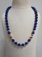 Vintage lapis lazuli collier, verstelbaar verguld 925 zilver, Ophalen of Verzenden, Overige materialen, Ketting, Verguld