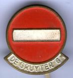 De Gruyter verkeersbord Nr 6 koper speldje ( X_006 ), Verzamelen, Verzenden, Zo goed als nieuw, Transport, Speldje of Pin