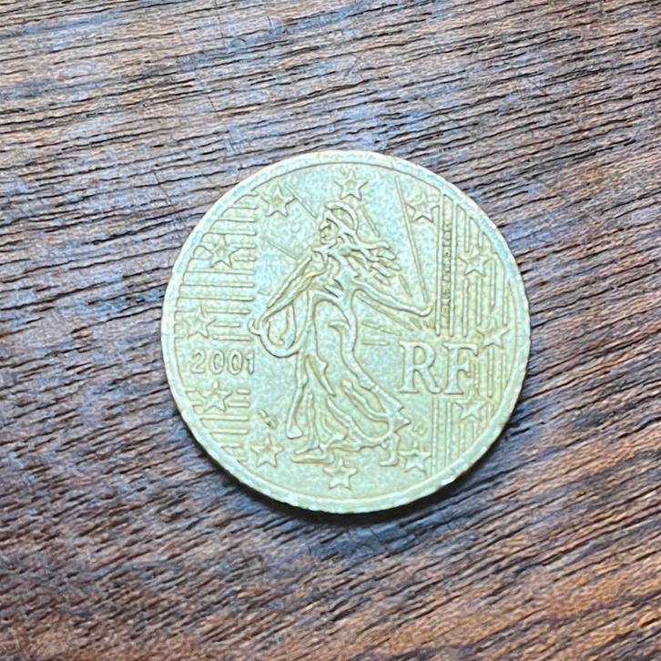 0,50 cent uit 2001 Republiek France, Postzegels en Munten, Munten | Europa | Euromunten, Losse munt, 50 cent, Frankrijk, Ophalen of Verzenden